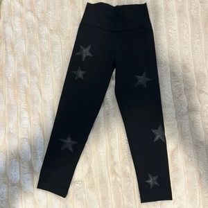 Girls fbz (Flowers By Zoe) black leggings w/ pleather stars.